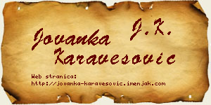 Jovanka Karavesović vizit kartica